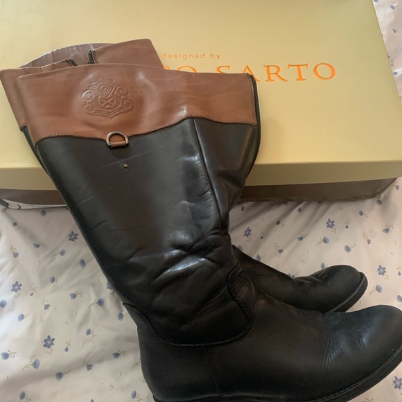 Franco Sarto Leather Riding Boots - Picture 3 of 4